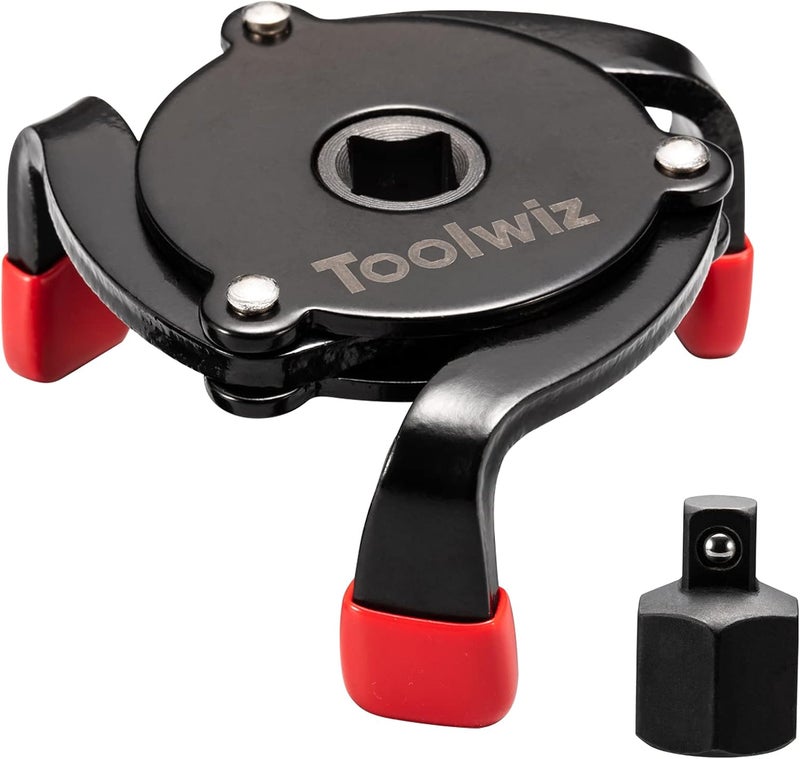 Toolwiz Universal Oil Filter Wrench 3 Jaw Adjustable Oil Filter Removal Tool One Way Change Tool Removing from 2-3/8'' to 3-7/8'' 60mm - 98mm - Image 1